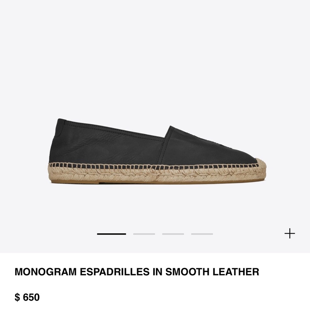 Saint Laurent Monogram Espadrilles in smooth leather (New /Great condition)